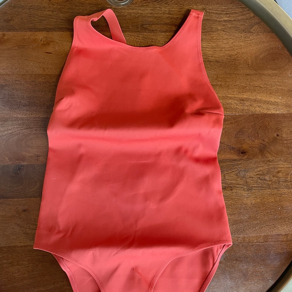 COS swimsuit in burnt orange